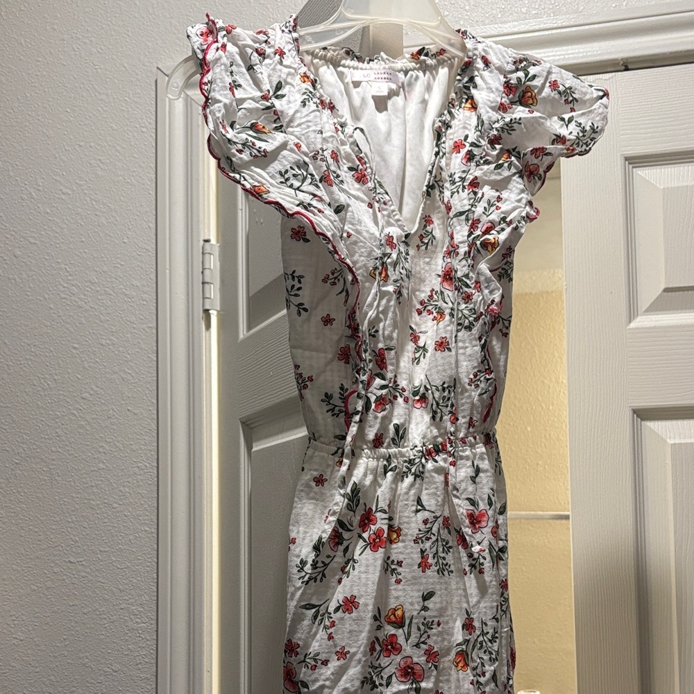 LC Lauren Conrad White Floral Maxi Dress